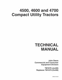 John Deere 4500, 4600, 4700 trator utilitário compacto pdf manual técnico - tudo incluído - John Deere manuais - JD-TM1679-EN