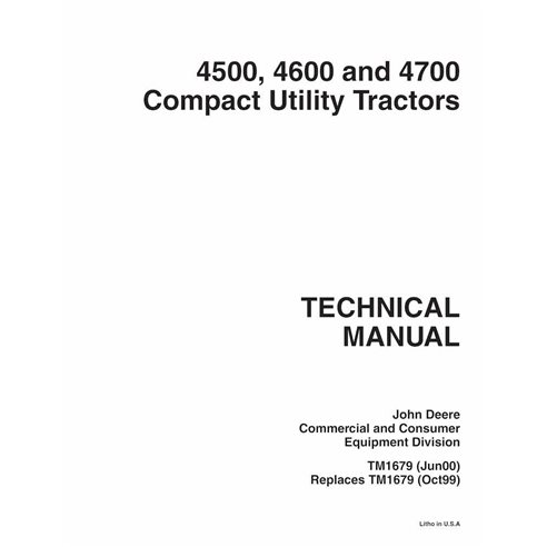 John Deere 4500, 4600, 4700 tractor utilitario compacto pdf manual técnico - todo incluido - John Deere manuales - JD-TM1679-EN