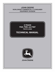 TM1678 Manuel technique complet pour tondeuses frontales John Deere F620, F680 et F687 (TM1678)