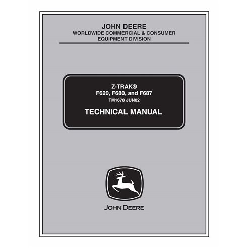 John Deere F620, F680, F687 manual técnico em pdf do cortador frontal - tudo incluído - John Deere manuais - JD-TM1678-EN