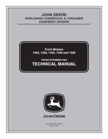 TM1806 Manuel technique complet pour tondeuses frontales John Deere 1420, 1435, 1445, 1545, 1565 (TM1806)