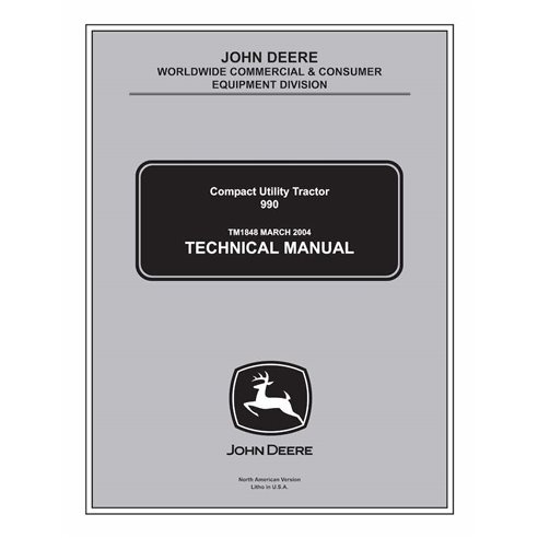 John Deere 990 compact utility tractor pdf technical manual - all inclusive  - John Deere manuals - JD-TM1848-EN
