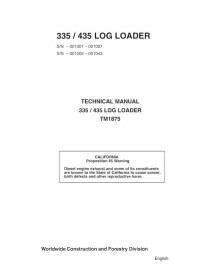 TM1875 John Deere 335, 435 log loader technical manual - all inclusive (TM1875)