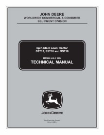 TM1908 Manuel technique complet pour tracteurs de pelouse John Deere SST18, SST16 et SST15 (TM1908)