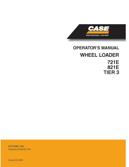 CASE-87479861 Manual del operador de la cargadora de ruedas Case 721E TIER 3