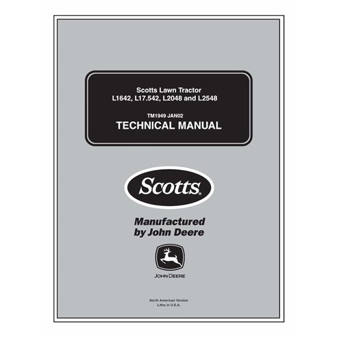 John Deere L1642, L17.542, L2048, L2548 trator de grama pdf manual técnico - tudo incluído - John Deere manuais - JD-TM1949-EN