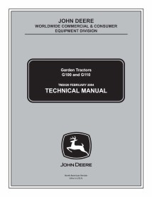 Manual técnico do trator gramado John Deere G100, G110 pdf - tudo incluído - John Deere manuais - JD-TM2020-EN