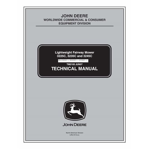 John Deere 3225C, 3235C, 3245C cortacésped pdf manual técnico - todo incluido - John Deere manuales - JD-TM2105-EN