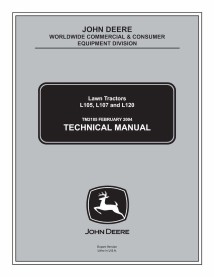 John Deere L105, L107, L120 tracteur de pelouse pdf manuel technique - tout compris - John Deere manuels - JD-TM2185-EN