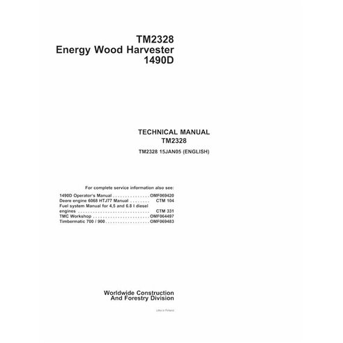 John Deere 1490D moissonneuse pdf manuel technique - tout compris - John Deere manuels - JD-TM2328-EN