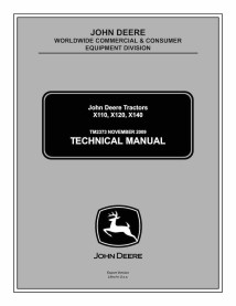 John Deere X110, X120, X140 trator utilitário compacto pdf manual técnico - tudo incluído - John Deere manuais - JD-TM2373-EN