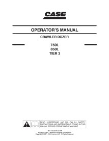 Manuel de l'opérateur pour bulldozer Case 750L, 850L - Cas manuels - CASE-87479855