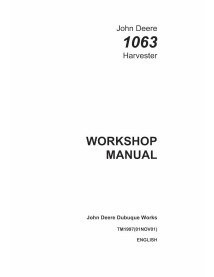 TM1997 Manuel d'atelier de la moissonneuse-batteuse John Deere 1063 (TM1997)
