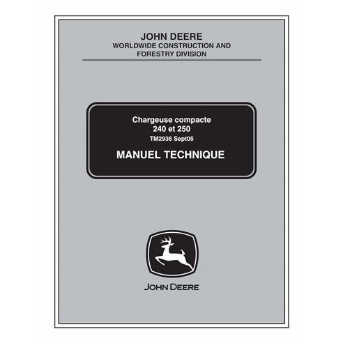 John Deere 240, 250 minicarregadeira pdf manual técnico FR - John Deere manuais - JD-TM2936-FR