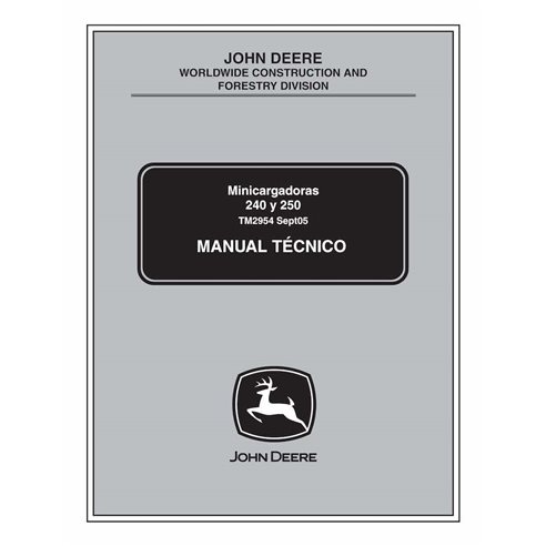 John Deere 240, 250 minicargador pdf manual técnico ES - John Deere manuales - JD-TM2954-ES