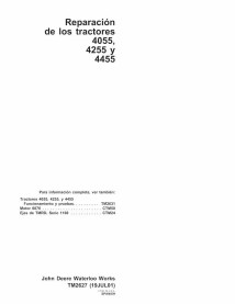 TM2627-ES Manual técnico de reparación de tractores John Deere 4055, 4255, 4455 ES (TM2627)