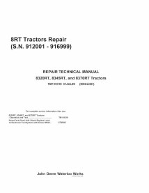 John Deere 8320RT, 8345RT, 8370RT tracteur manuel technique de réparation pdf - John Deere manuels - TM119319-31JUL09-EN