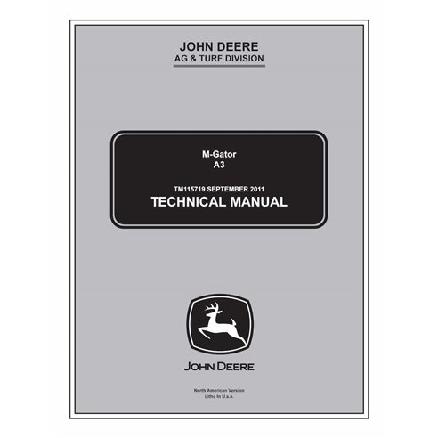 John Deere M-Gator A3 véhicule tout terrain manuel technique pdf - John Deere manuels - JD-TM115719-EN