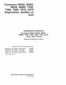 John Deere W540, W550, W560, W660,T550, T560, T660, T670, C670 combinar pdf diagnóstico y reparación manual LV - John Deere m...