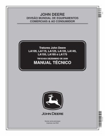 TM103454-PT John Deere LA105, LA115, LA125, LA135, LA145, LA155, LA165, LA175 trator de grama pdf manual técnico PT