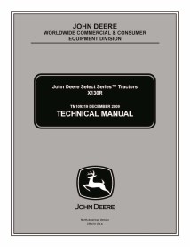 TM109219 John Deere X130R lawn tractor technical manual (TM109219)