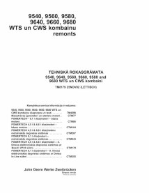 TM8179-LV John Deere 9540, 9560, 9580, 9640, 9660, 9680 combine pdf repair technical manual LV