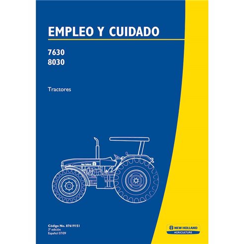 New Holland 7630, 8030 tracteur pdf manuel d'utilisation ES - Case manuels - NH-87619151-ES