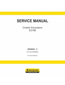 Excavadora de orugas New Holland E215B pdf manual de servicio - New Holand Agricultura manuales - NH-87495894A-EN