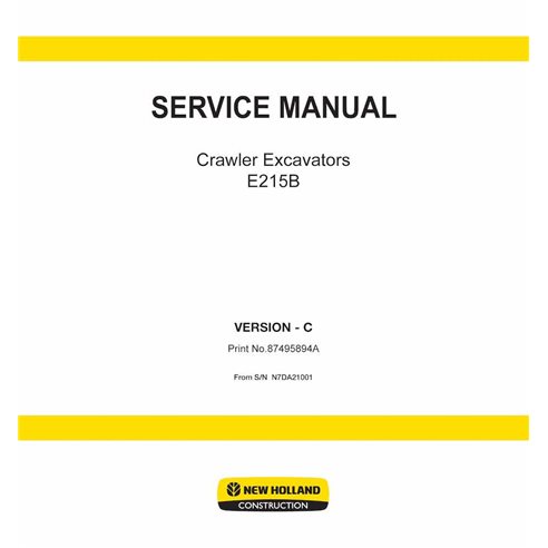 NH-87495894A New Holland E215B crawler excavator pdf service manual