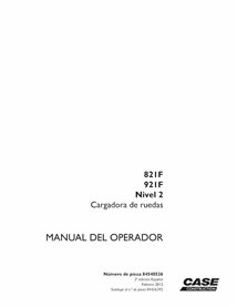 Case 821F, 921F Tier 2 carregador pdf manual do operador ES - Case manuais - CASE-84548526-ES