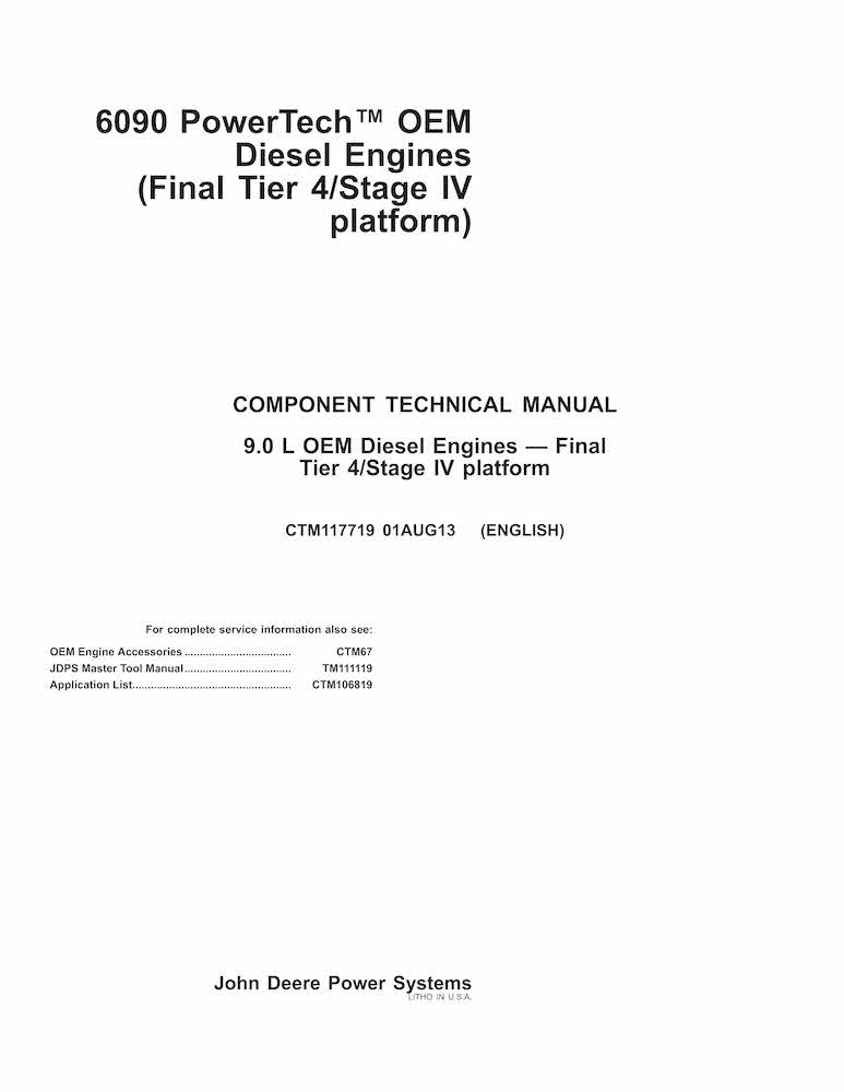John Deere 6090 PowerTech Tier4 Level 33 ECU diesel engine pdf