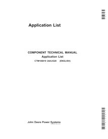 JD-CTM06819 John Deere Engine liste des applications pdf manuel technique