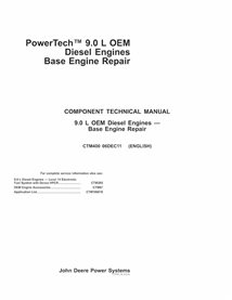 John Deere 6090 PowerTech 9.0 L OEM Diesel moteur pdf manuel technique - John Deere manuels - JD-CTM400-06DEC11-EN