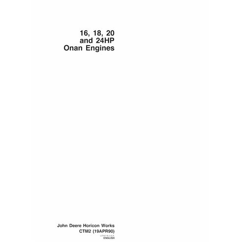 Manual técnico do motor John Deere 16, 18, 20 e 24HP Onan pdf - John Deere manuais - JD-CTM2-EN