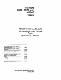 TM4756 Manuel technique de réparation des tracteurs John Deere 6820, 6920 et 6920S TM4756 (TM4756)