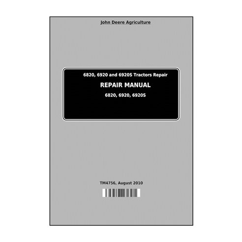 John Deere 6820, 6920 e 6920S trator pdf manual técnico de reparação - John Deere manuais - JD-TM4756-EN