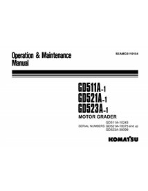 Komatsu GD511A-1, GD512A-1, GD523A-1 niveleuse pdf manuel d'utilisation et d'entretien - Komatsu manuels - KOMATSU-SEAMG5110104