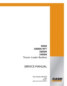 Manuel de réparation de tractopelle Case 580N, 580SN-WT, 580SN, 590SN - Cas manuels - CASE-84516378