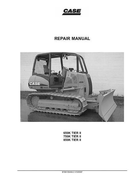 CASE-87364103 Case 650K, 750K, 850K dozer repair manual