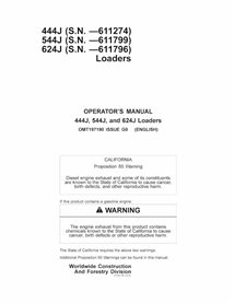 John Deere 444J, 544J, 624J cargador pdf manual del operador