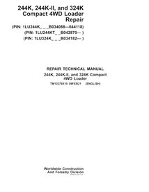 John Deere 244K, 244K-II, 324K loader pdf repair technical manual 