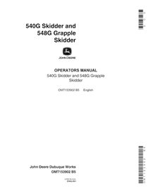 John Deere 540G, 548G SN -558204 mini chargeur pdf manuel d'utilisation