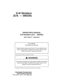 JD-OMT187598 John Deere 540GIII, 640GIII, 548GIII, 648GIII, 748GIII -586336 skid loader operator's manual (OMT187598)