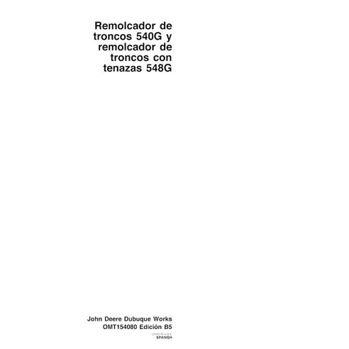 John Deere 540G, 548G SN -558204 minicargador pdf manual del operador ES