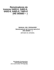 JD-OMT166791-ES John Deere 540G-II, 548G-II, 640G-II, 648G-II, 748G-II SN 565685- skid loader operator's manual ES (OMT166791)