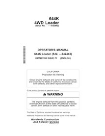 JD-OMT227998 John Deere 644K SN -642443 loader operator's manual (OMT227998)