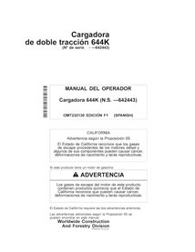 John Deere 644K SN -642443 cargador pdf manual del operador ES