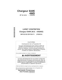 John Deere 644K SN -642443 chargeur pdf manuel d'utilisation FR