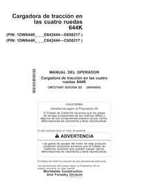 John Deere 644K SN 642444-658217 cargador pdf manual del operador ES