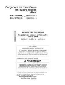 John Deere 644K SN 658218-cargador pdf manual del operador ES